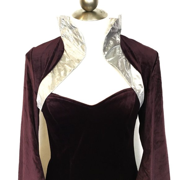 Renaissance Medieval Gothic Plum Velvet Maxi Dress Costume Cinema Secrets EUC - Picture 3 of 12
